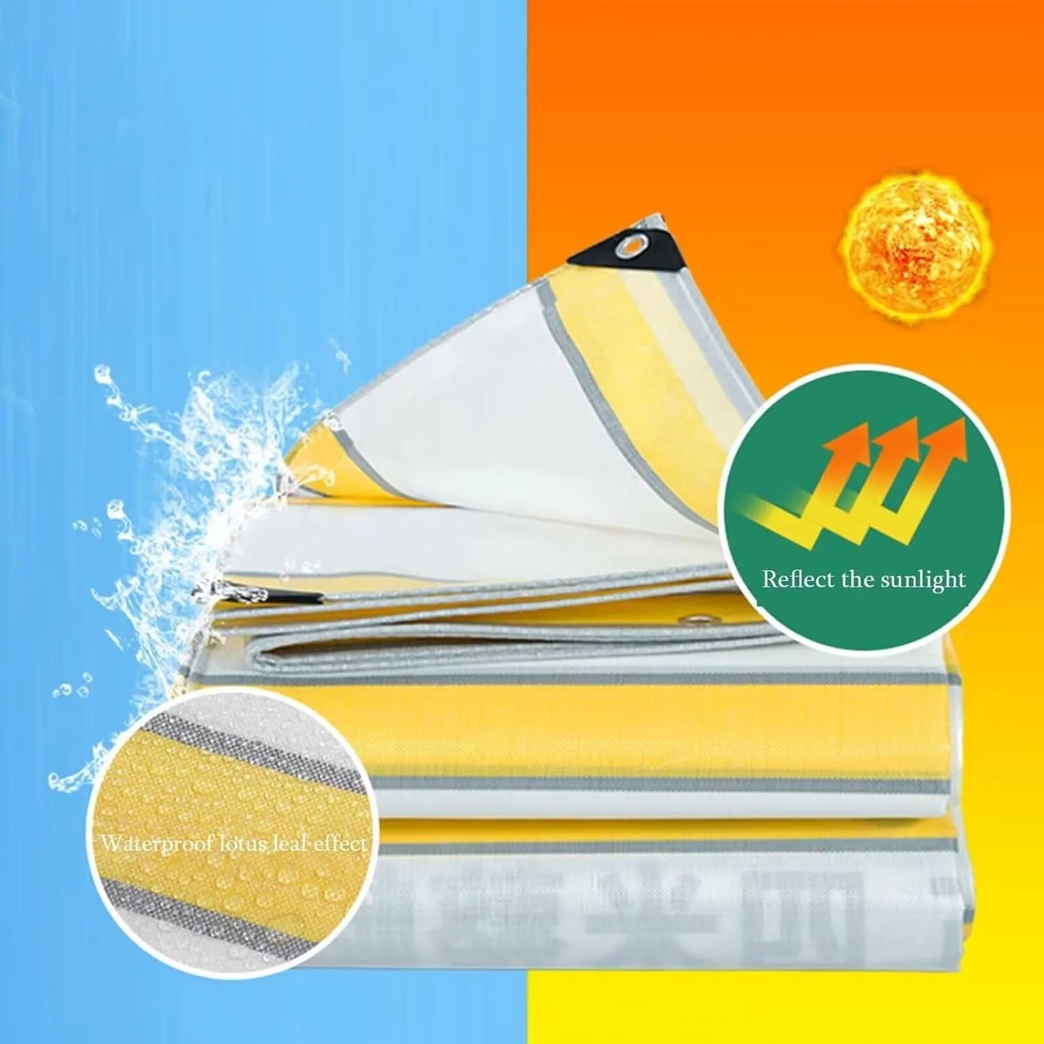 0.35mm Thick Tarp Canvas, 220 g/m² Tarp Sheet Cover with Reinforced Grommets for Outdoors, Truck, Water Resistant, UV Resistant Tarpaulin Cover