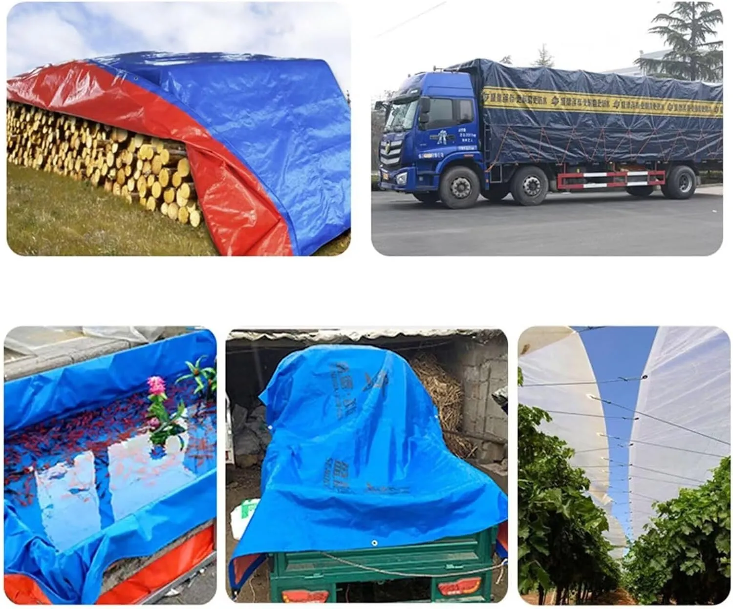 0.35mm Thick Tarp Canvas, 220 g/m² Tarp Sheet Cover with Reinforced Grommets for Outdoors, Truck, Water Resistant, UV Resistant Tarpaulin Cover