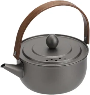 0.5 L Camping Water Kettle Boiling Water Teapot Coffee Pot Cook Pot Portable Cooking Teakettle for Camp Fishing Hiking Travel, Gray