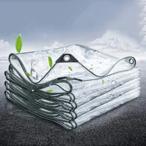 0.5mm Waterproof Clear Tarpaulin,Outdoor Clear Tarp,Windproof Cover,Waterproof Clear Tarpaulin Sheet,600g/?,with Eyelets,Size Can Be Customized (810m/315394in)