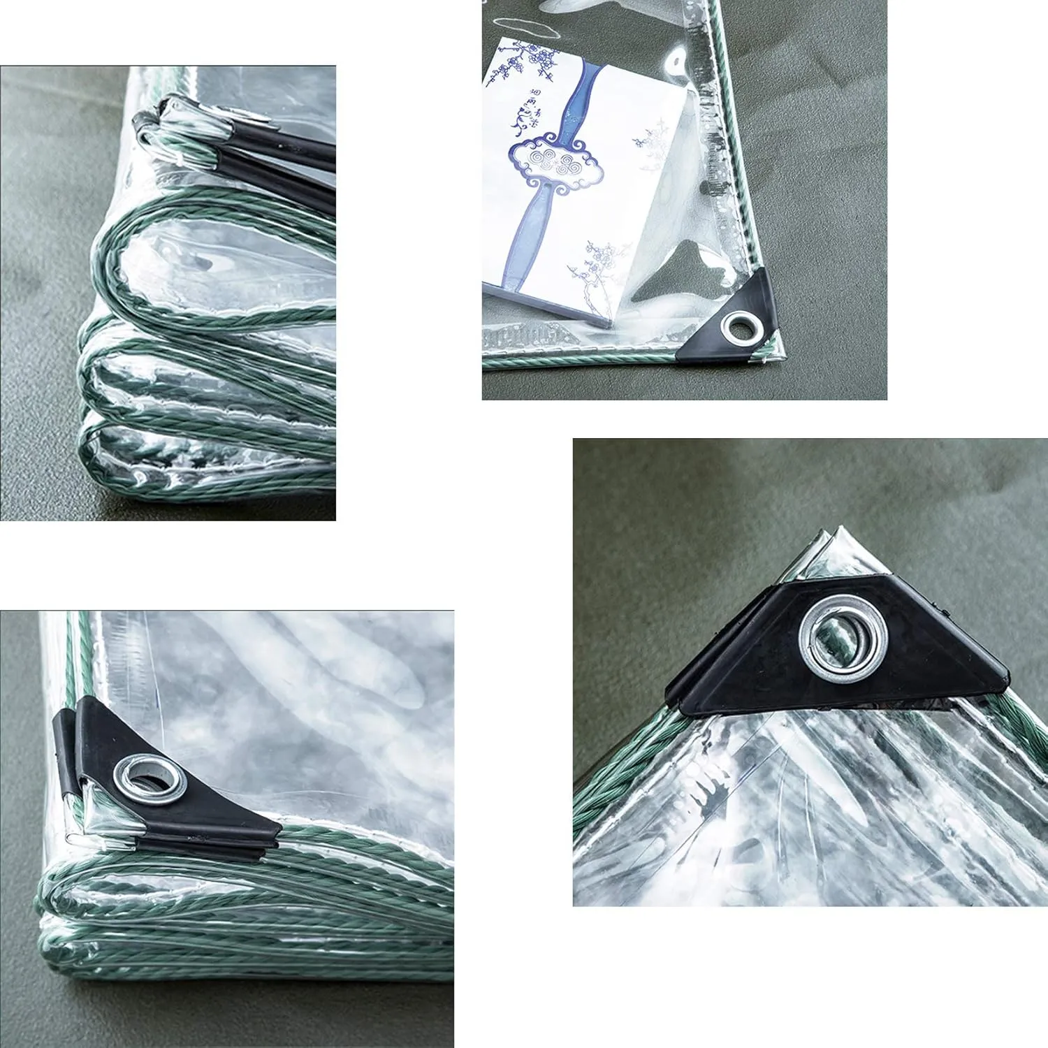 0.5mm Waterproof Clear Tarpaulin,Outdoor Clear Tarp,Windproof Cover,Waterproof Clear Tarpaulin Sheet,600g/?,with Eyelets,Size Can Be Customized (810m/315394in)