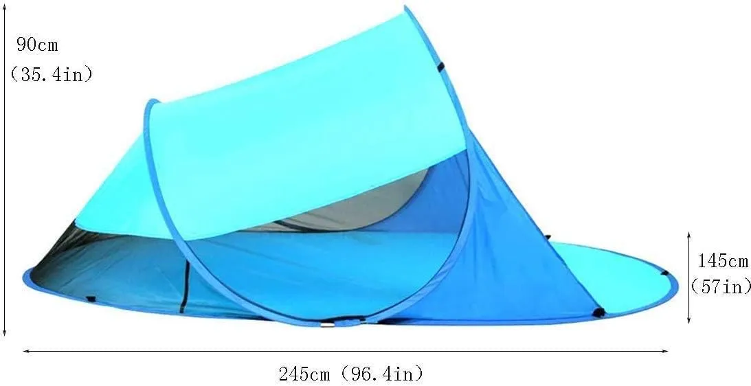 1-2 People Beach Tent, Waterproof Sun Shelter, Tarp Outdoor Shade Canopy for Family Holiday Party,Blue