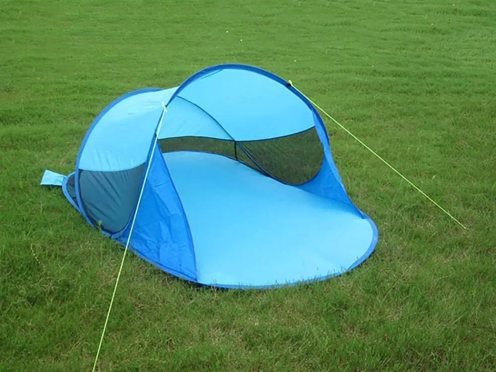 1-2 People Beach Tent, Waterproof Sun Shelter, Tarp Outdoor Shade Canopy for Family Holiday Party,Blue