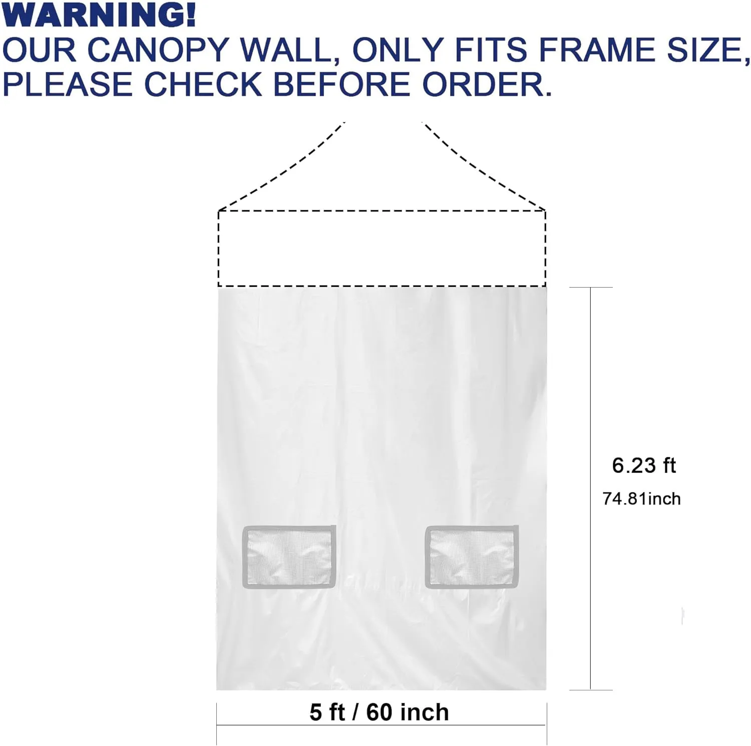 1 Sidewalls, Luma Shades 5x5 Canopy Sidewalls for Pop Up Canopy Gazebo Advertising Tent Sunshade Windproof, Waterproof, 99% UV Protection，Light Beige (Canopy Tent NOT Included)