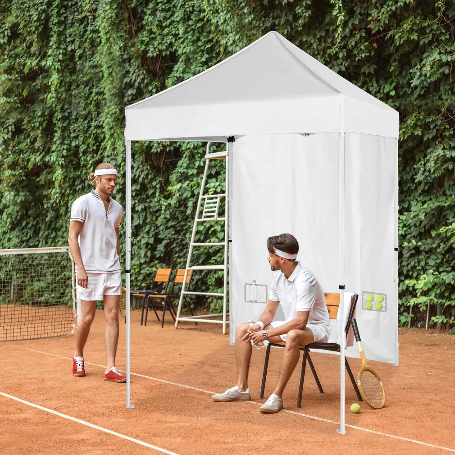 1 Sidewalls, Luma Shades 5x5 Canopy Sidewalls for Pop Up Canopy Gazebo Advertising Tent Sunshade Windproof, Waterproof, 99% UV Protection，Light Beige (Canopy Tent NOT Included)