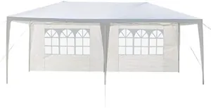 10 X 20' Outdoor Tent, 3 x 6m Four Sides Waterproof Tent with Spiral Tubes White, Party Tents, Wedding Tents with 4 Removable Sidewalls, Patio Gazebo Canopy Shelter