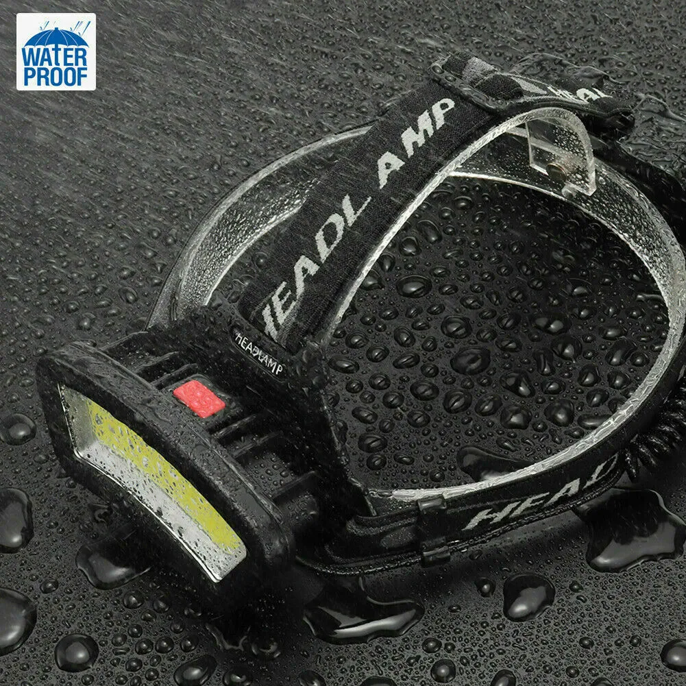 1000000LM COB LED Headlamp Headlight Torch USB Rechargeable Flashlight Work