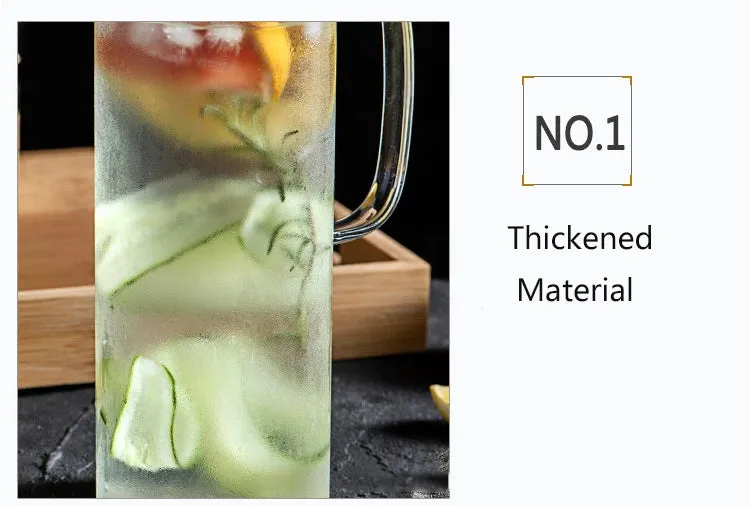 1000ML/1500ML Thick Glass Kettle with Bamboo Lid & Filter