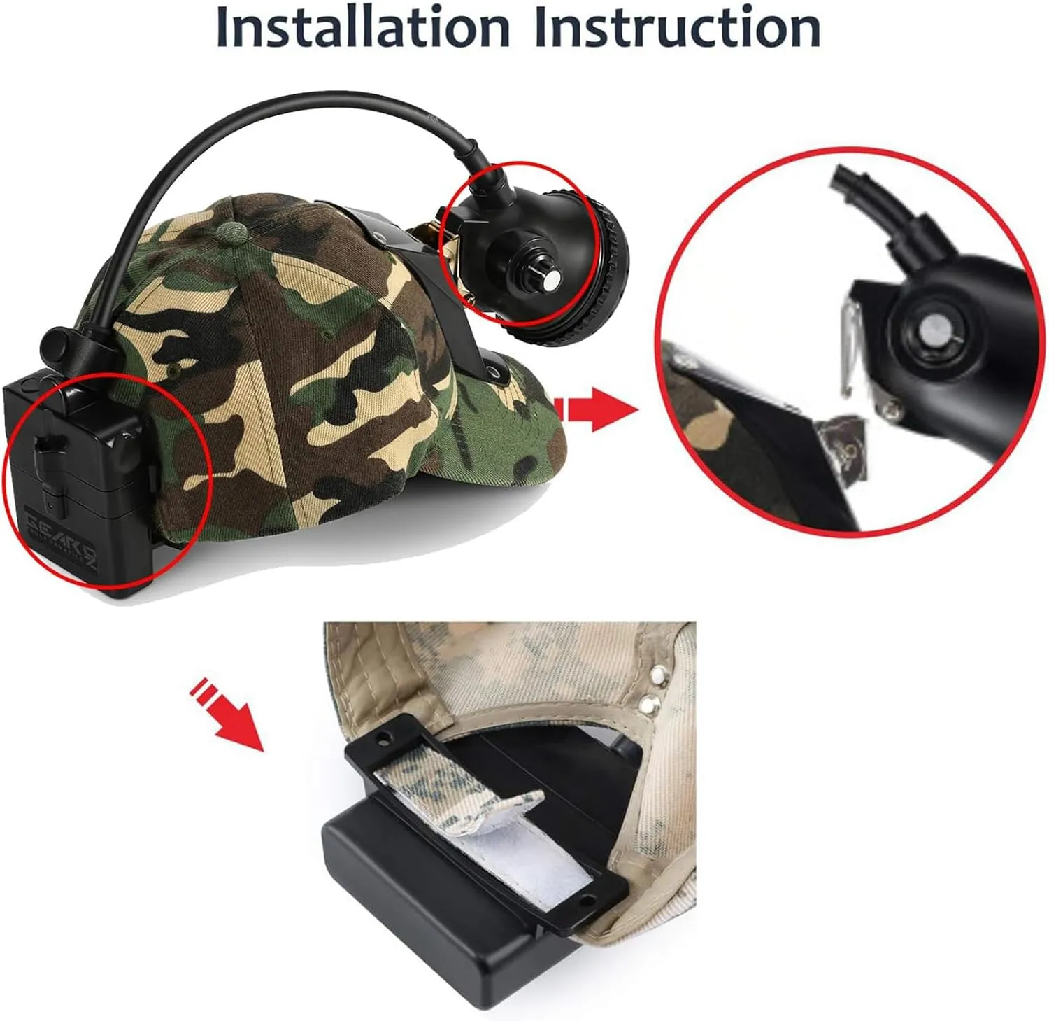 10W Coon Hunting Lights Headlamp for Coyotes Hog Predators, 4 Lighting Modes, IPX5 Waterproof Camping Hiking Fishing Headlamp Rechargeable 550 Lumens Bright Headlight with Hunting Cap