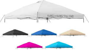 10x10 Canopy Replacement Top Cover,Pop Up Canopy Tent Top with Air Vent Ropes, Waterproof Sunshade Silver Coated Oxford Cloth for Garden Patio Picnic Camping (Silver-Coated White-Top only)