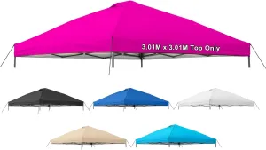 10x10 Canopy Replacement Top Cover,Pop Up Canopy Tent Top with Air Vent Ropes, Waterproof Sunshade Silver Coated Oxford Cloth for Outdoor Garden Patio Picnic Camping(Top Only,301 * 301cm)