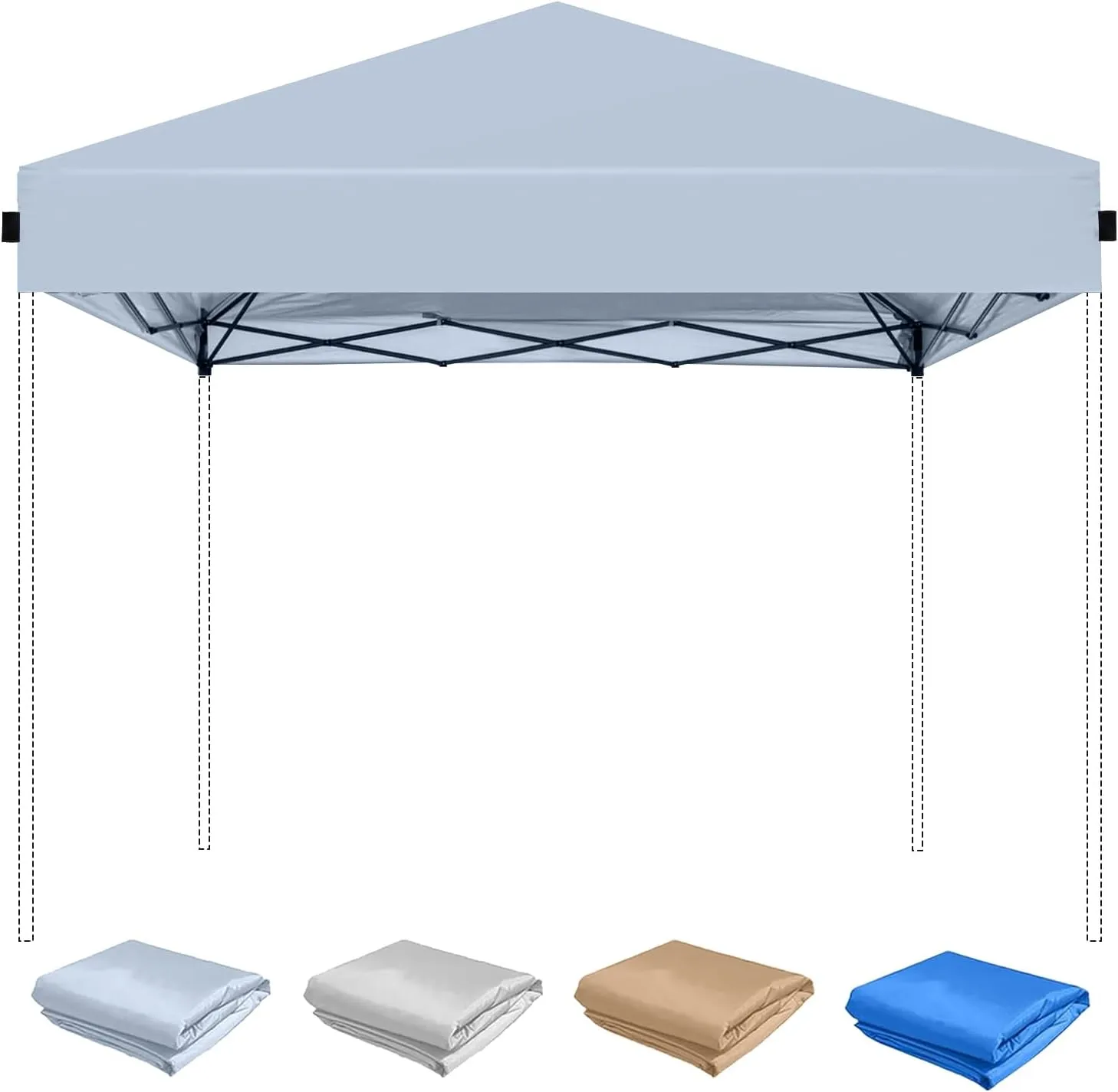 10x10 Canopy Replacement Top, Pop Up Canopy Tent Replacement Cover, 300D Oxford UV Waterproof for Outdoor Garden, Picnic, Camping (Gray)