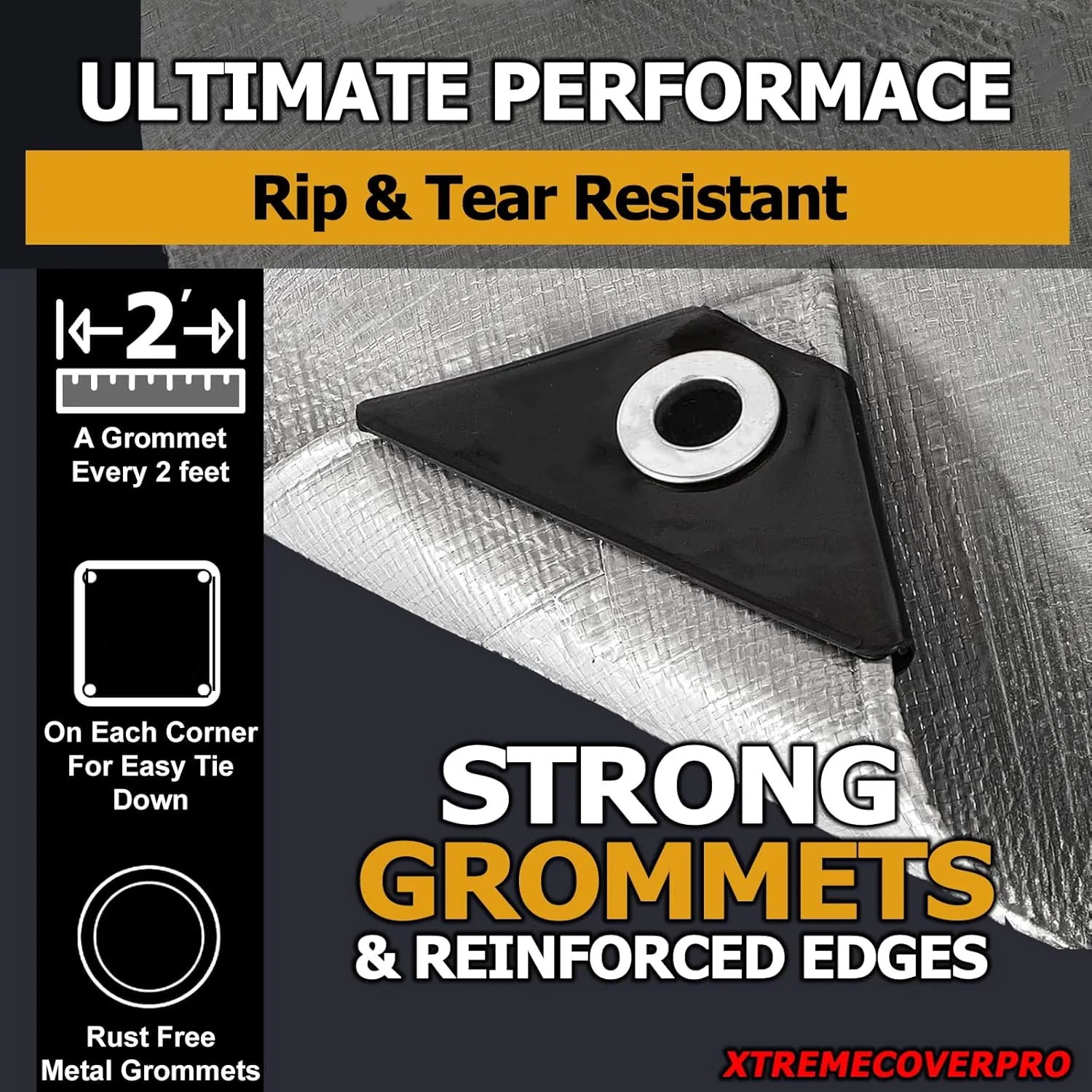 12' x 20' Large Multi-Purpose Waterproof Light Weight Heavy Duty Poly Tarp Grommets Every 24", 8 Mil 12x20Thick, for Home, Boats, Cars, Camping, UV Resistant, Rip/Tear Proof Tarpaulin