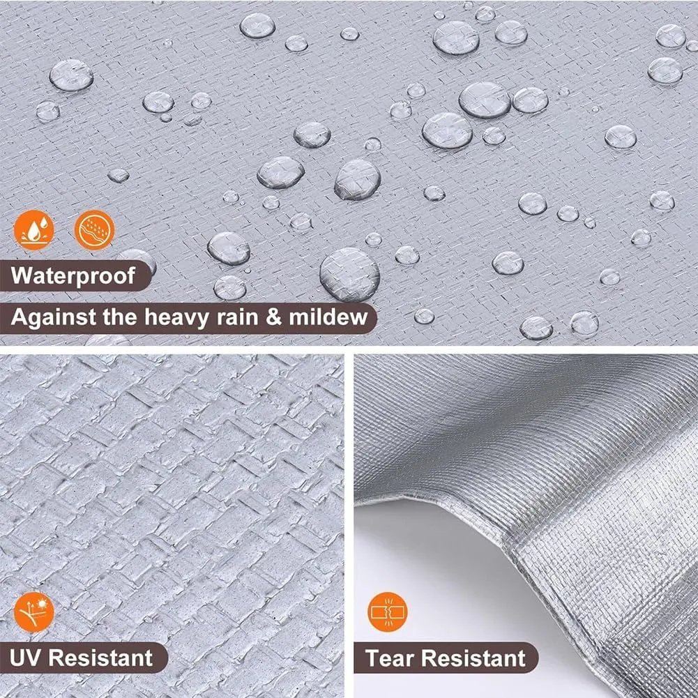 12 x 20ft Tarps Heavy Duty Thick Waterproof, Poly Canopy Silver   Black Tent Shelter Cover, 16 Mil Tarpaulin Shade, Rip and Tear Proof, UV Resistant Tarpaulin with Grommets and Reinforced Edges