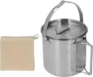 1.2L Camping Kettle, Camping Pot Stainless Steel Camping Kettle Portable Teapot Coffee Pot Outdoor Cookware for Hiking Camping Picnic