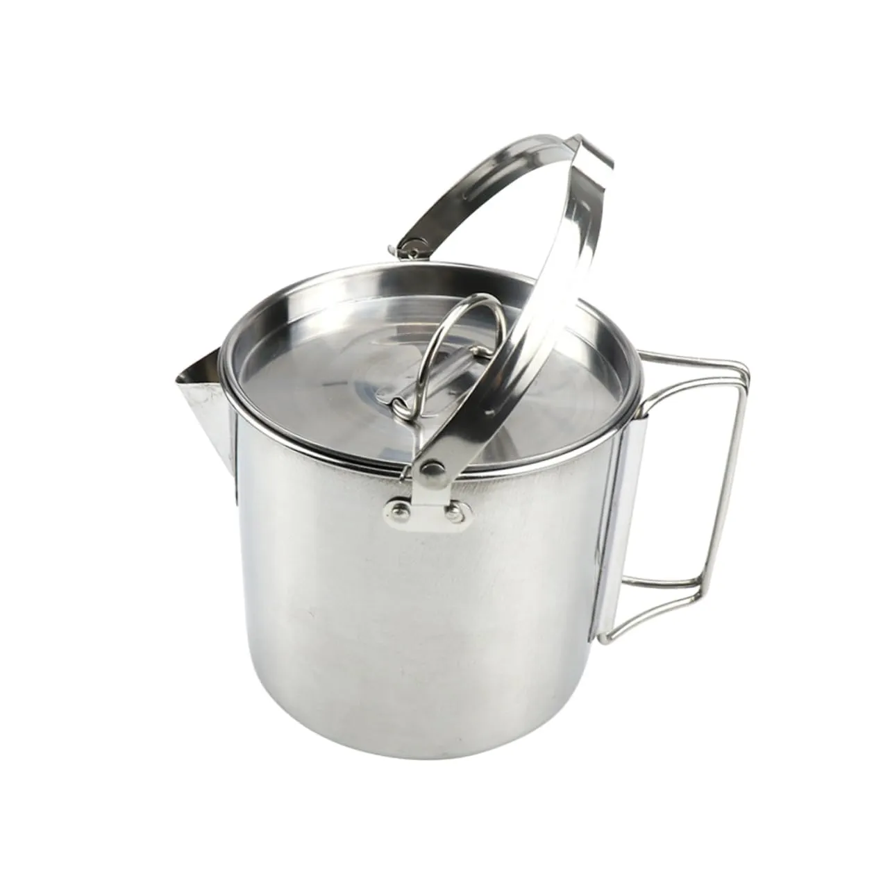 1.2L Stainless Steel Kettle Collapsible Outdoor Boil Water Hanging Pot for Camping Hiking and Picnic Cookware Durable and Portable Picnic Pot/3057