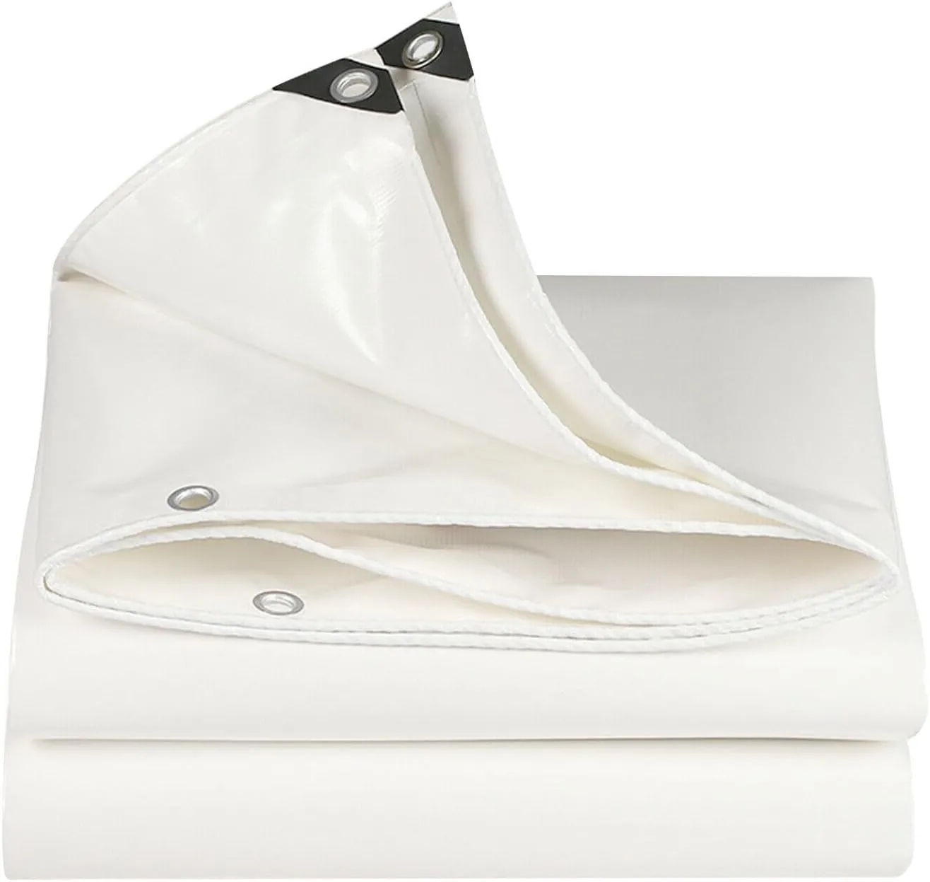 12'x 20' Tarps Heavy Duty Thick Waterproof, Poly Canopy White Tent Shelter Cover, 12 Mil Tarpaulin Shade, Rip and Tear Proof, UV Resistant Tarpaulin with Grommets and Reinforced Edges