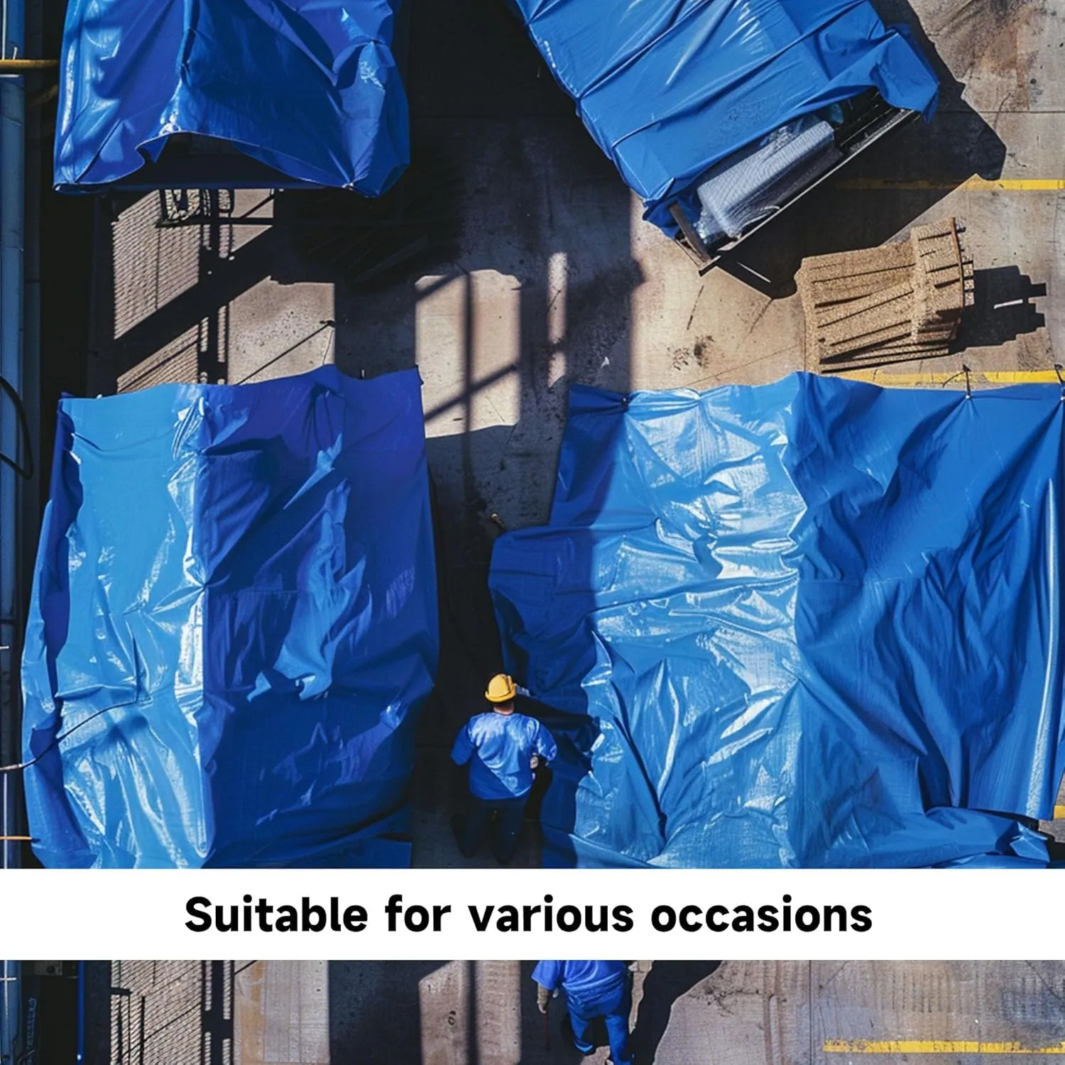 12x20 10Mil Heavy Duty Blue Tarps, UV Resistant & Waterproof Tarp with Grommets, Durable Poly Soft Surface Tear Resistance Tarpaulin, Cover for Patio/Vehicle/Pool/Boat/Tent, Full Size