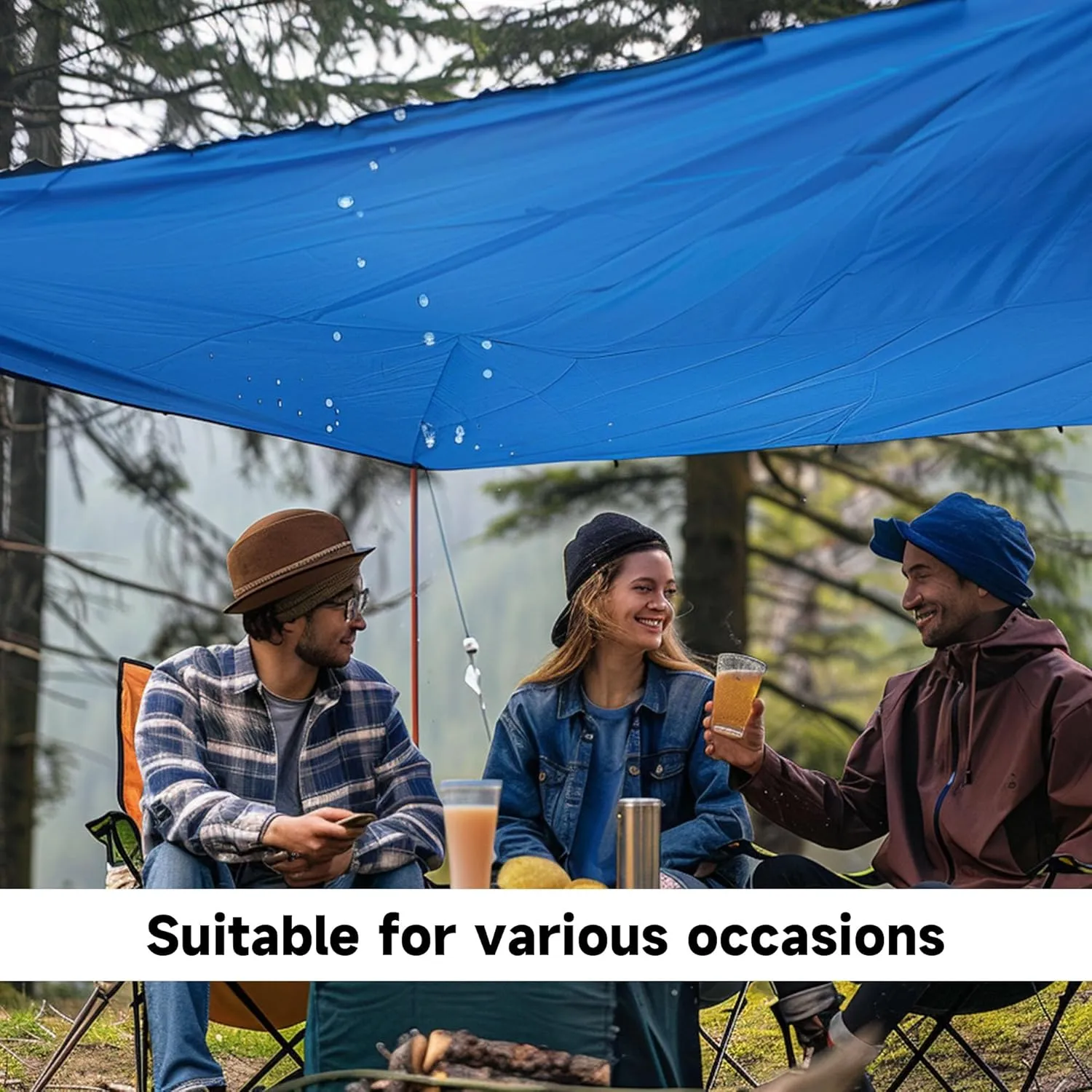 12x20 10Mil Heavy Duty Blue Tarps, UV Resistant & Waterproof Tarp with Grommets, Durable Poly Soft Surface Tear Resistance Tarpaulin, Cover for Patio/Vehicle/Pool/Boat/Tent, Full Size