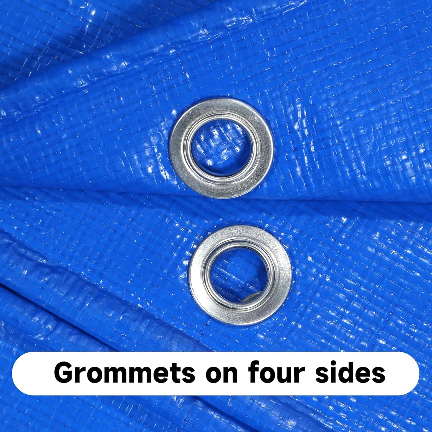 12x20 10Mil Heavy Duty Blue Tarps, UV Resistant & Waterproof Tarp with Grommets, Durable Poly Soft Surface Tear Resistance Tarpaulin, Cover for Patio/Vehicle/Pool/Boat/Tent, Full Size