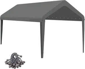 12x20 Canopy Replacement Cover, Carport Replacement Canopy Top Covers for 12' x 20' Frame, 800D Heavy Duty Waterproof & UV Protected Car Canopy with Ball Bungees (Frame is not Included) (Gray)