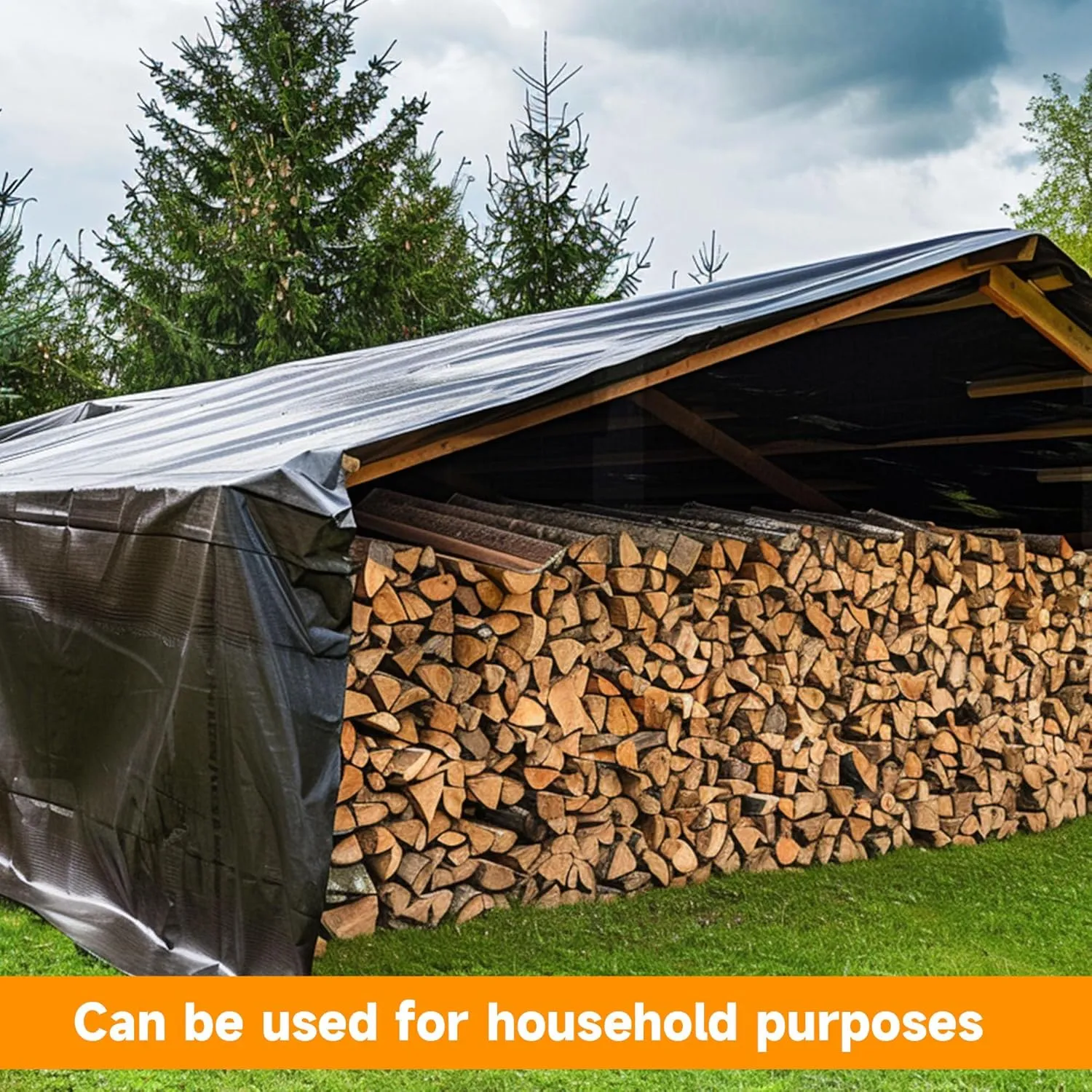 12'x25' Silver/Black Heavy Duty Waterproof Full Size Tarp, Durable Poly Tarpaulin with Grommets&Reinforced Edges, UV Resistant Tarp Cover for Vehicle/Pool Cover/Boat/Tent/Construction site