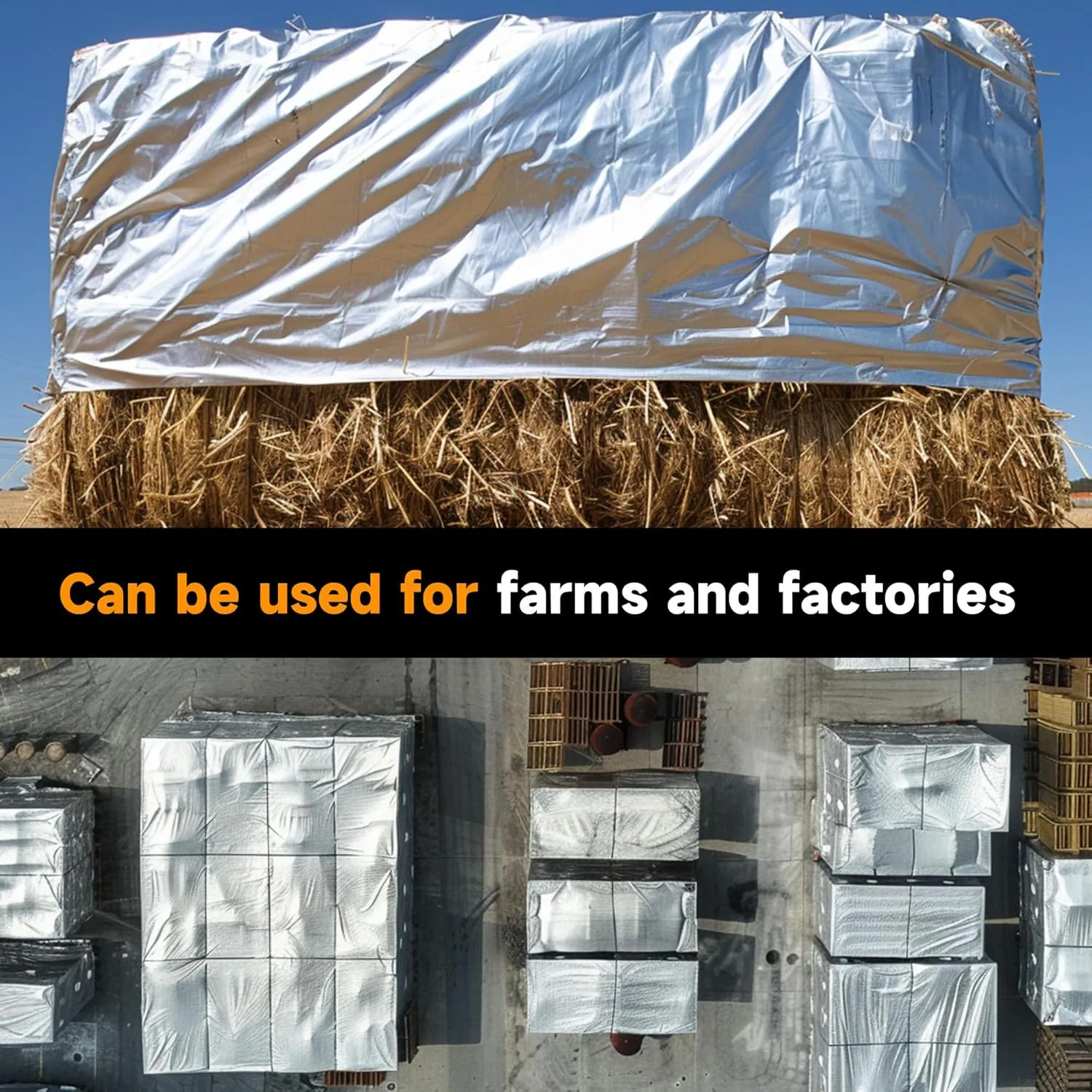 12'x25' Silver/Black Heavy Duty Waterproof Full Size Tarp, Durable Poly Tarpaulin with Grommets&Reinforced Edges, UV Resistant Tarp Cover for Vehicle/Pool Cover/Boat/Tent/Construction site