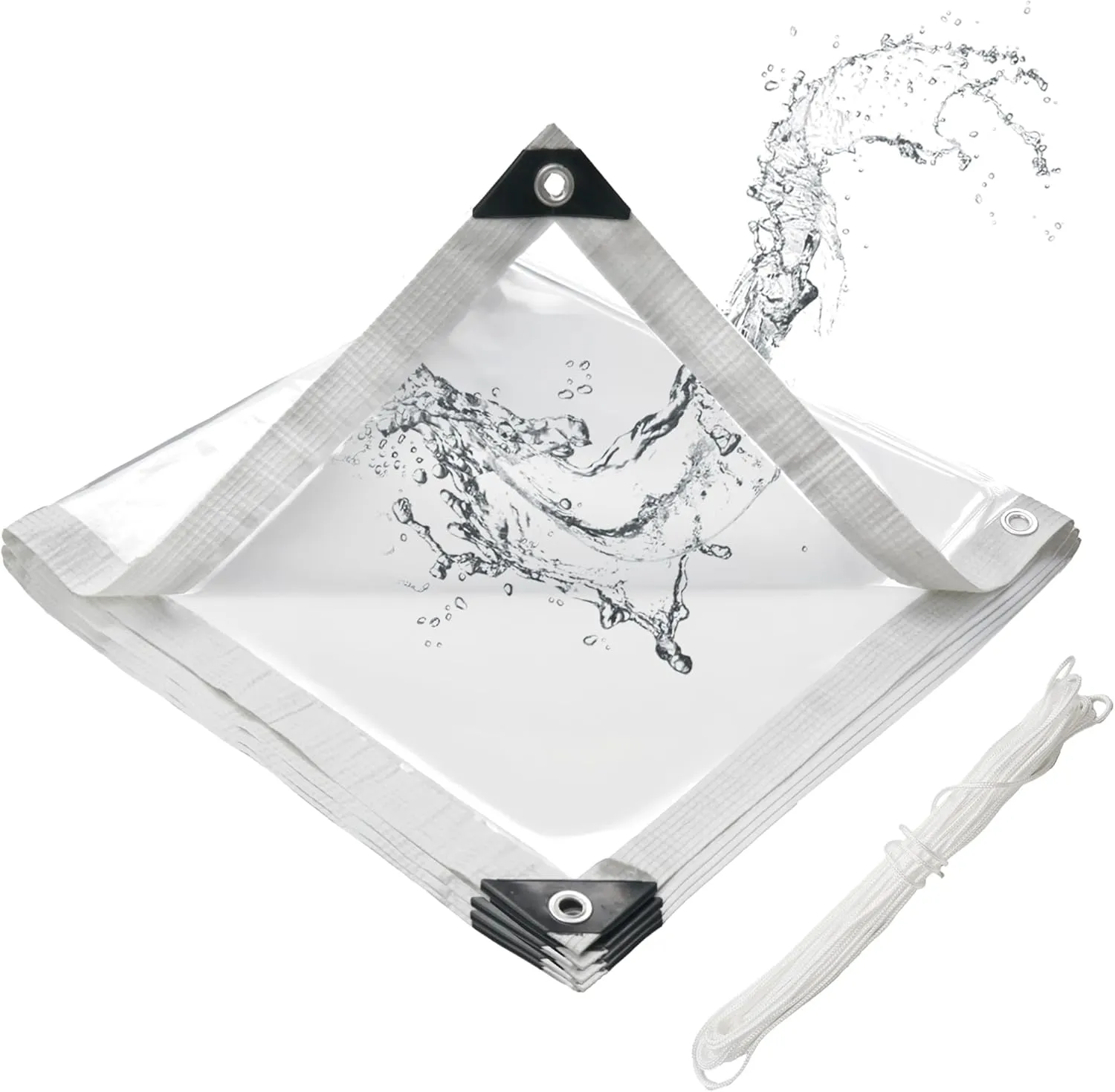 13 * 20ft Clear PVC Tarp, 12mil Thick Waterproof Transparent Vinyl With Grommets for Greenhouse Covering, Carports, Patios, Outdoor Event Shelters, Farms