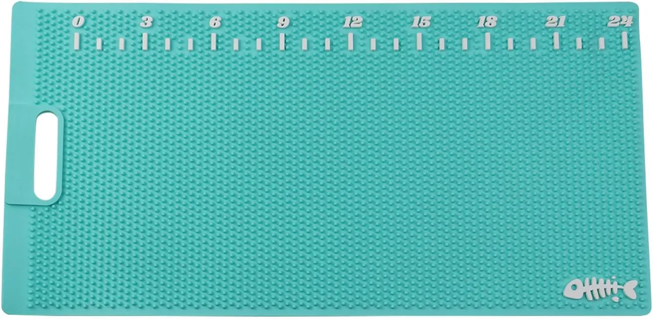 14 * 28 inch Measurable NonSlip Fish Fillet Mat Heavy Duty Rollable Fish Bait Cutting Board for Filleting, Cutting, Cleaning Fish No Need Fish Grippers Large Size Fish Cleaning Mat