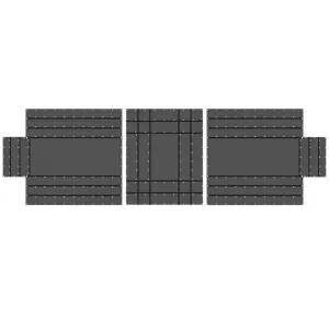 14 oz. 3 Pc. Lumber Tarp - Ends: 20' x 20' (6' Drop); Mid: 20' x 16' - Black
