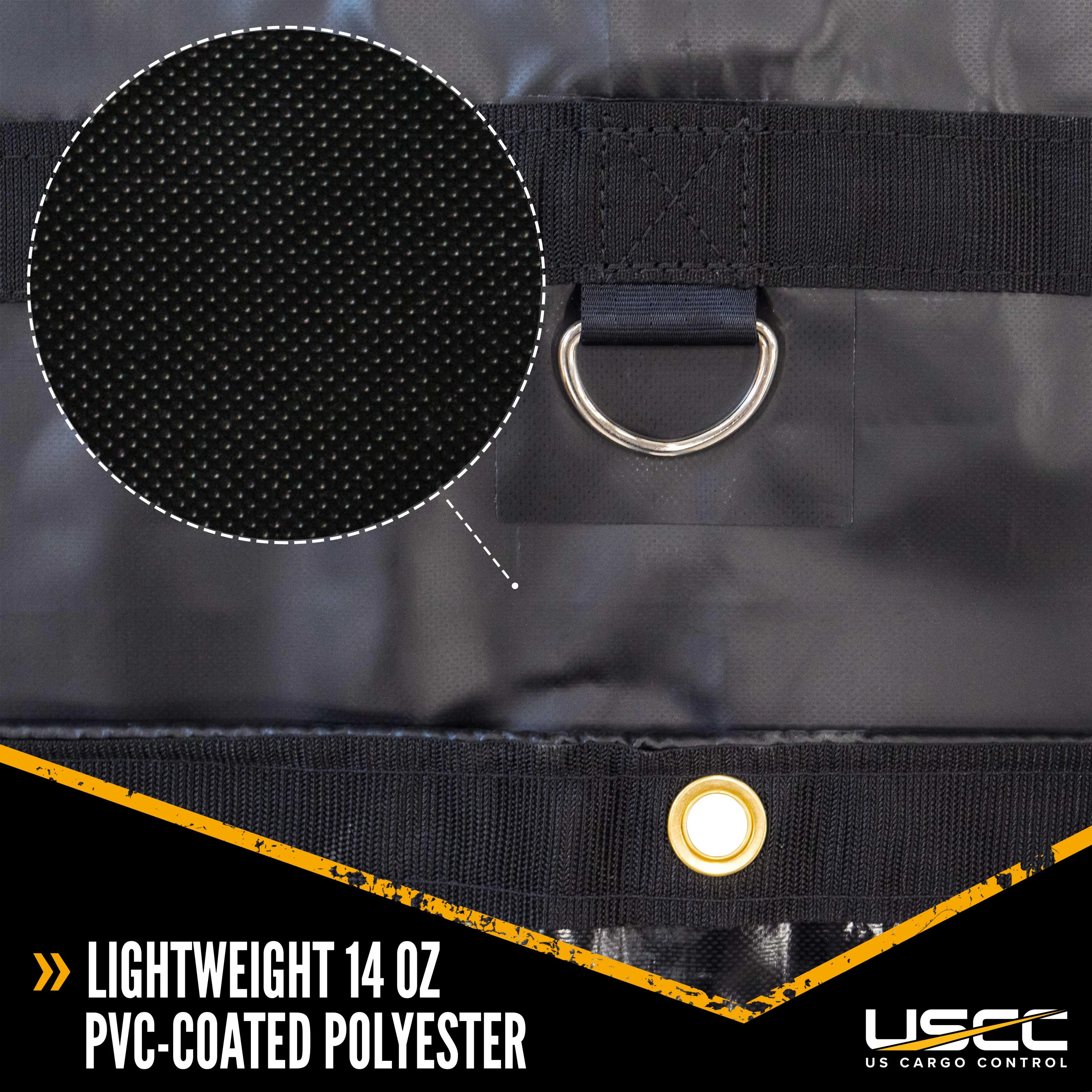 14 oz. 3 Pc. Lumber Tarp - Ends: 20' x 20' (6' Drop); Mid: 20' x 16' - Black