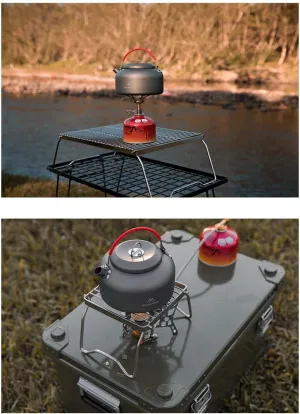 1.4L Camping Kettle Set Lightweight Aluminum Camping Open Bonfire Tea Coffee Maker for Outdoor Camping Cookware Hiking Backpacks Kitchen Campfire and Picnics, Carrying Bag