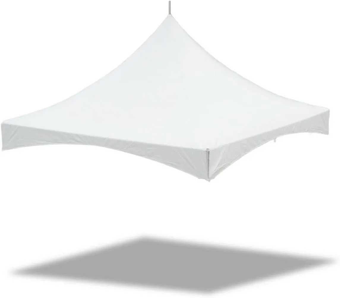 15' x 15' Replacement Tent Top for High Peak Frame Style Party Tents | Solid White Commercial Grade PVC Vinyl | Includes Top and Storage Bag (Top ONLY - Frame Not Included)