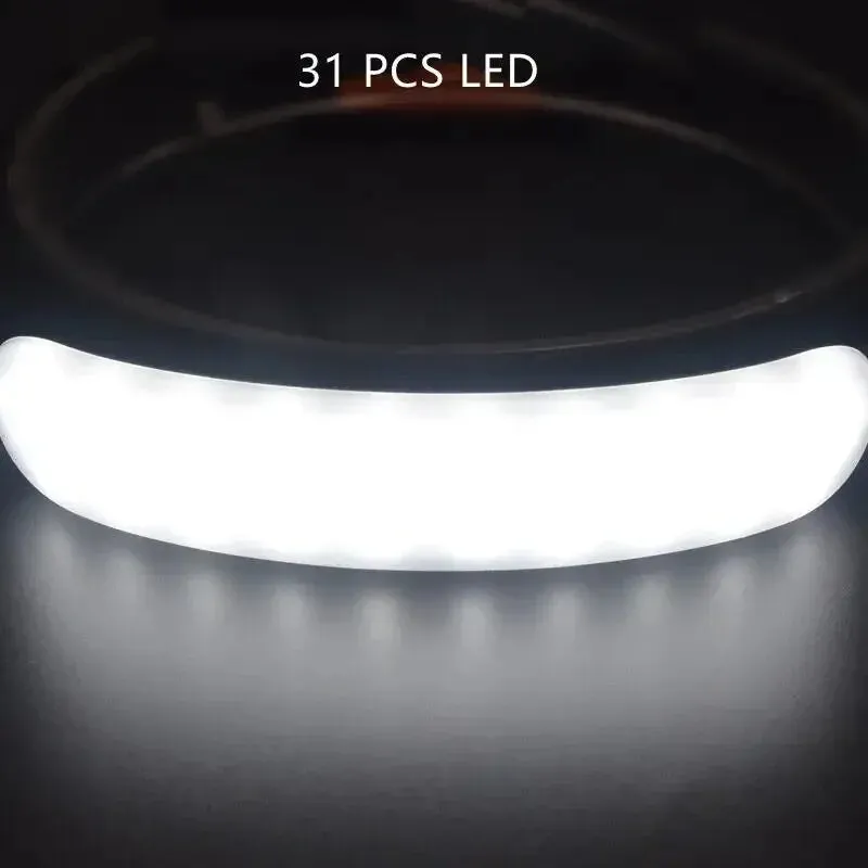 1500lm High Power LED Headlamp, USB Rechargeable COB Flashlight, 7500mAh Battery, Camping & Fishing Torch Lantern
