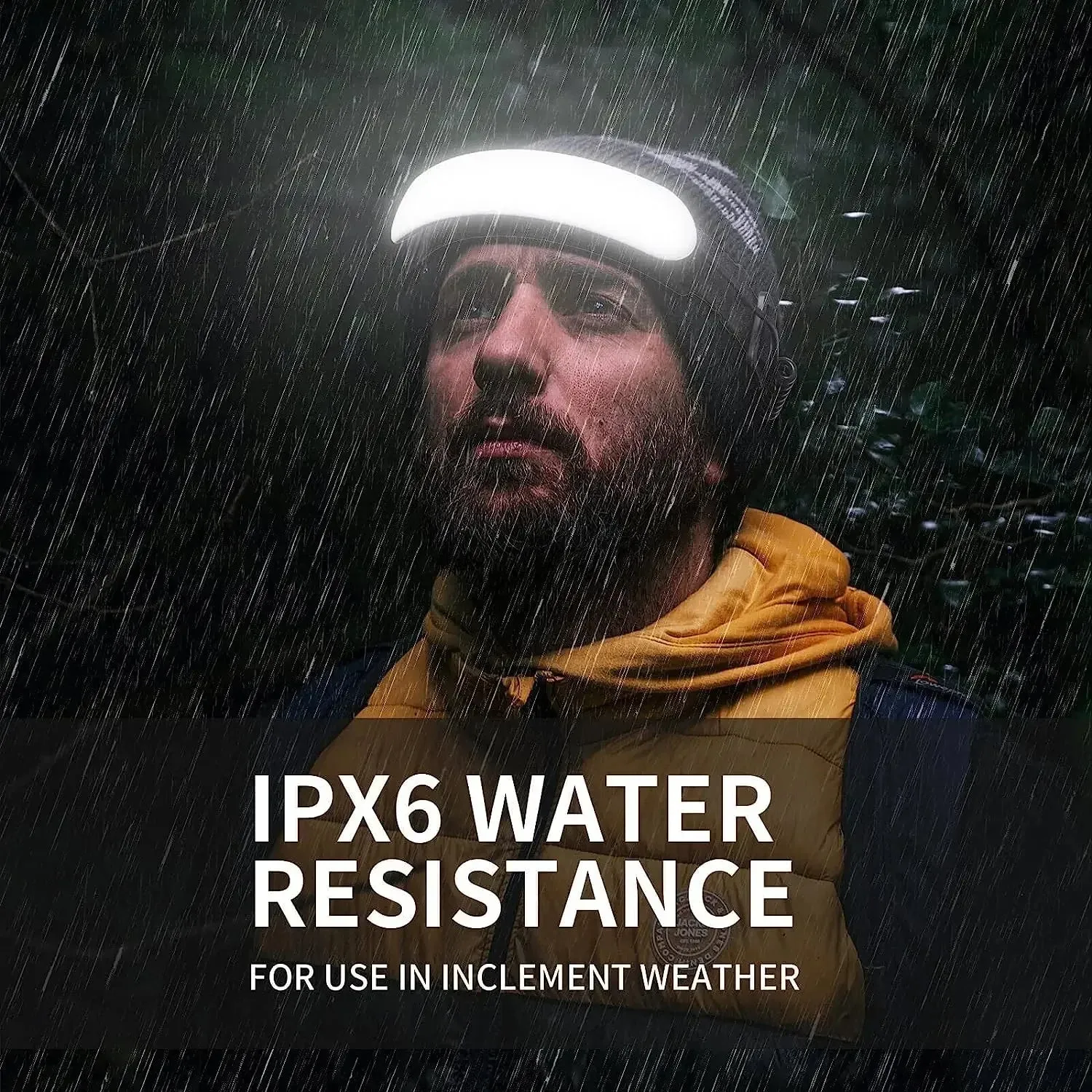 1500lm High Power LED Headlamp, USB Rechargeable COB Flashlight, 7500mAh Battery, Camping & Fishing Torch Lantern