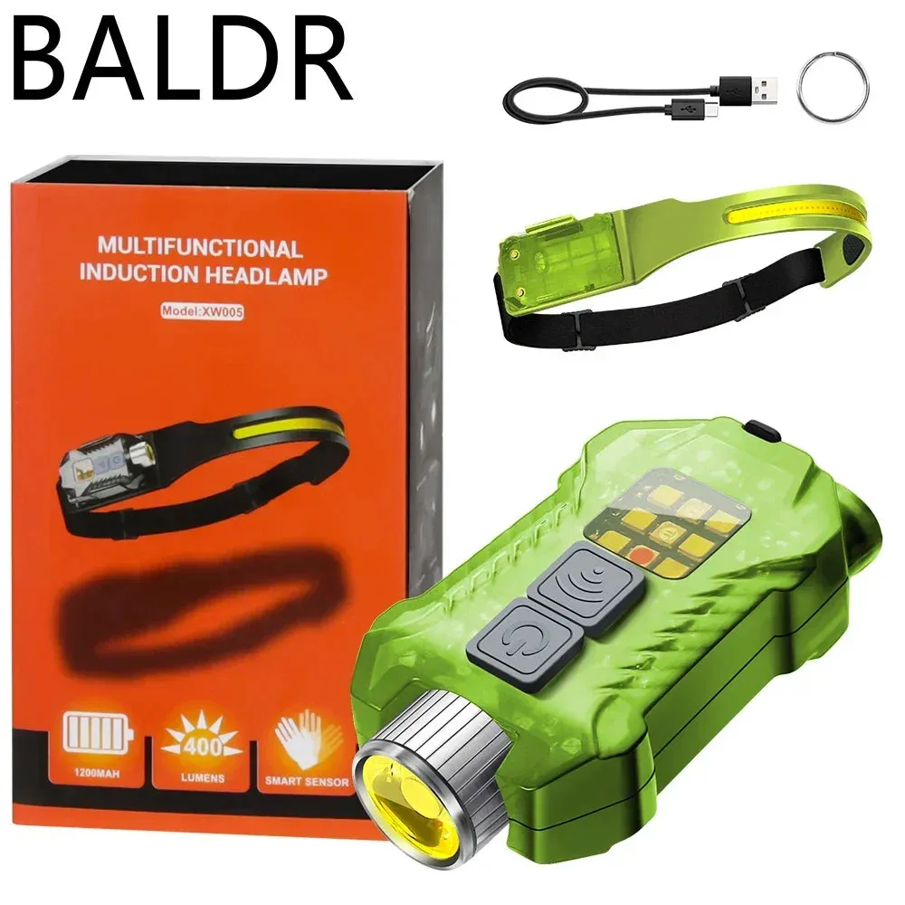 1500lm High Power LED Headlamp, USB Rechargeable COB Flashlight, 7500mAh Battery, Camping & Fishing Torch Lantern