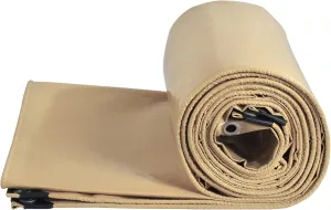 1.5x6m/2x2m/2x3m/3x6m Tarpaulin Heavy Duty 500g/㎡ Waterproof Tarp Large Ground Camping Sheet with Sturdy Eyelets for Outdoor Furniture Caravan Car Cover, Beige(1x4m)