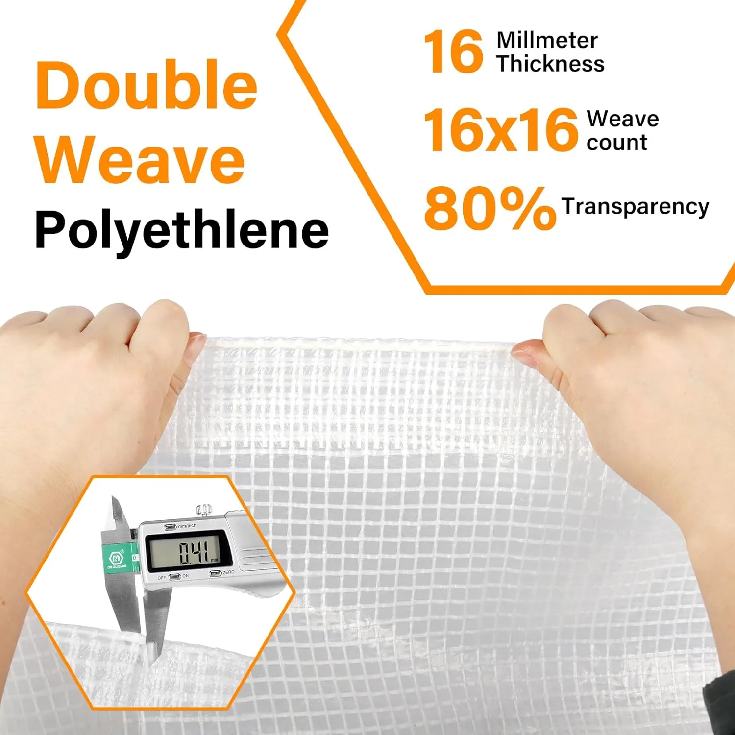 16 Mil Greenhouse Cover,Clear Plastic Tarps Heavy Duty Waterproof 8X20,UV Resistant Poly Clear Tarps with Grommets, Greenhouse Heavy Duty Tarp for Gardening, Farming, Nursery, Garden