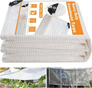 16 Mil Greenhouse Cover,Clear Plastic Tarps Heavy Duty Waterproof 8X20,UV Resistant Poly Clear Tarps with Grommets, Greenhouse Heavy Duty Tarp for Gardening, Farming, Nursery, Garden