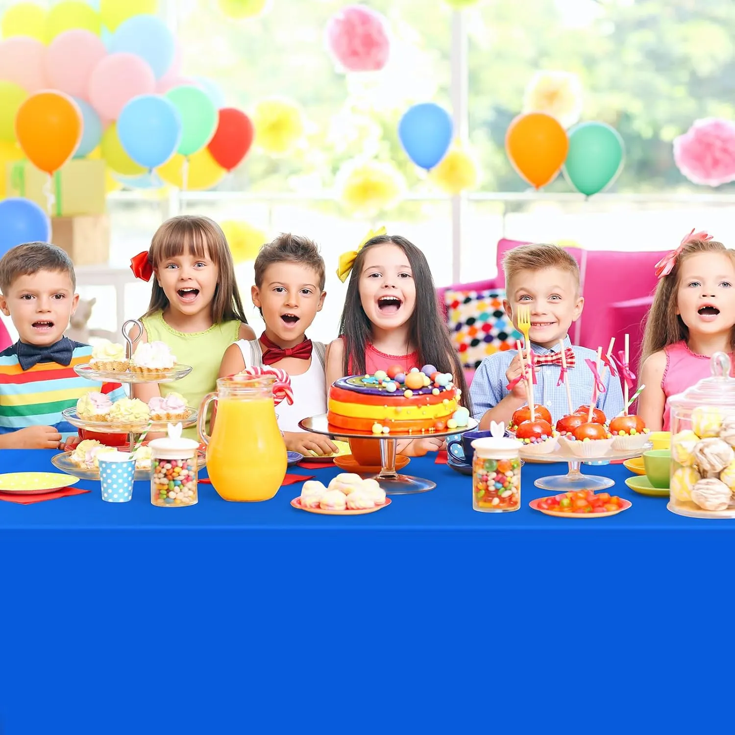 16 Pack Blue Plastic Tablecloth for Rectangle Tables, Premium Decorative Royal Blue Disposable Table Cloths for Parties, Rectangle Party Table Cover for Birthday, Wedding, Anniversary, 54 x 108 Inch
