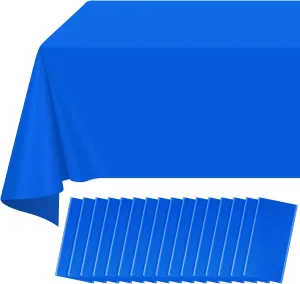16 Pack Blue Plastic Tablecloth for Rectangle Tables, Premium Decorative Royal Blue Disposable Table Cloths for Parties, Rectangle Party Table Cover for Birthday, Wedding, Anniversary, 54 x 108 Inch