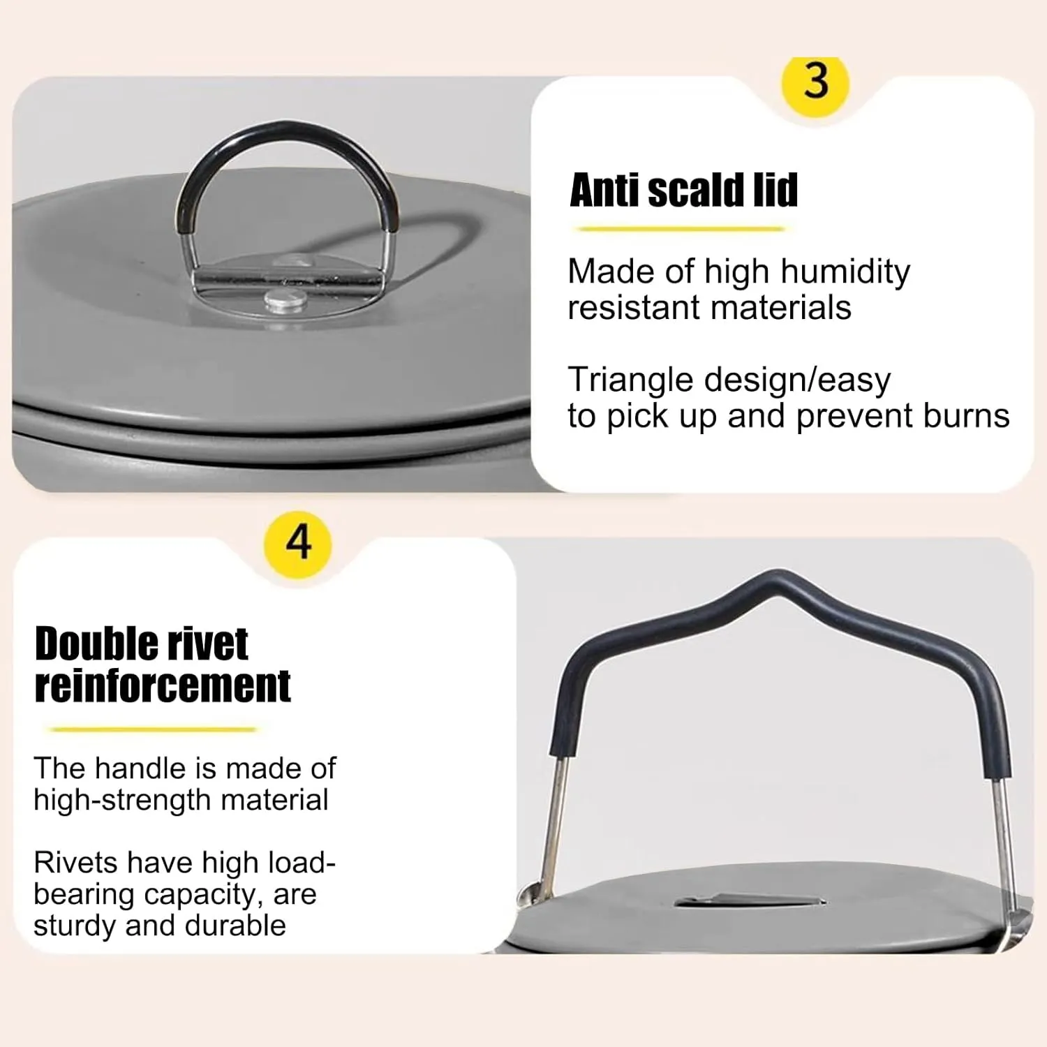 1.6L Camping Kettle Medium, Lightweight Aluminum Water Pot with Carrying Bag, Compact and Portable Tea Kettle for Outdoor Adventures kettles for boiling water, Hiking, Camping, Picnics, and Travel.