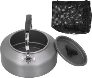 1.6L Portable Camping Coffee Tea Pot Outdoor Fishing Hiking Barbecue Kettle Pot (Black Handle)
