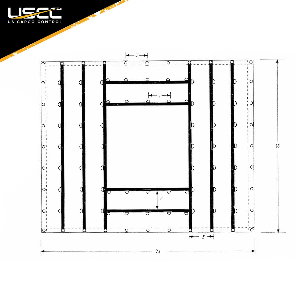 18 oz. 3 Piece Lumber Tarp - 20' x 18' (6' Drop) for all 3 pieces - Black