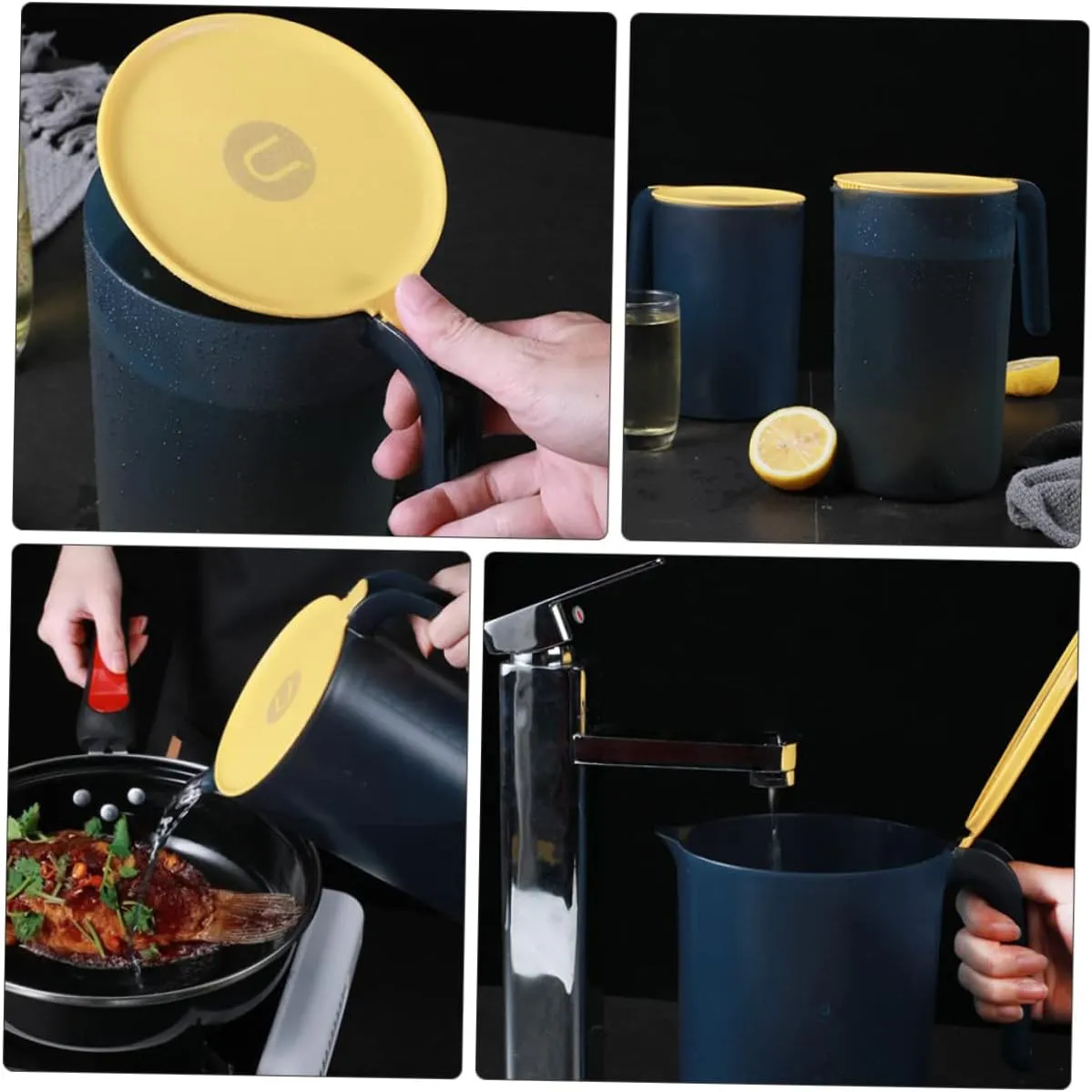 1Pc Heat Resistant Plastic Cold Water Pitcher with Lid Juice and Tea Kettle Household Water Jug Capacity Drink Container for Cold Beverages