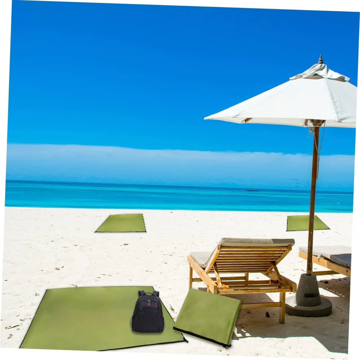 1pc Oxford Cloth Camping Mat Portable Outdoor Blanket for Beach Hiking Picnic Uv Multi-Functional Ground Mat Army Green