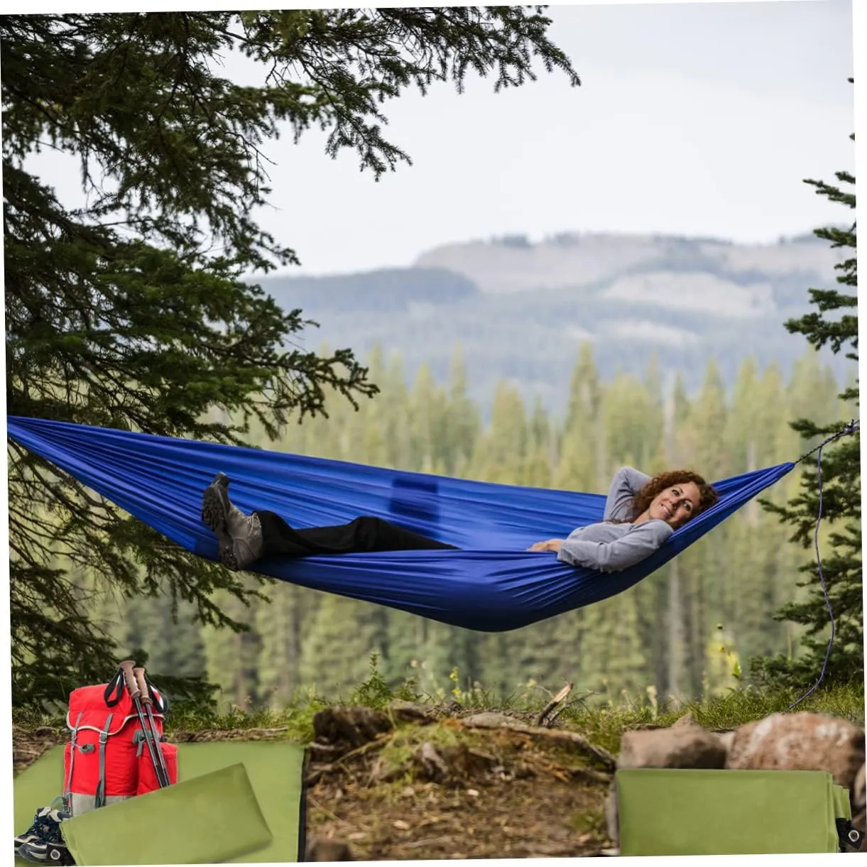 1pc Oxford Cloth Camping Mat Portable Outdoor Blanket for Beach Hiking Picnic Uv Multi-Functional Ground Mat Army Green