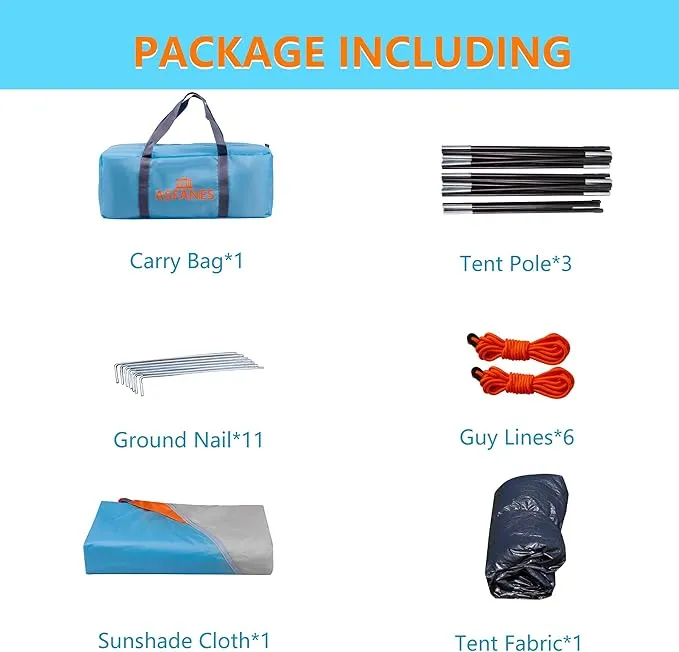 2-12 Person Tents for Camping Waterproof, Backpack Double Layer Camping Tents, Perfect Picnics, Fishing and Backyard Camping