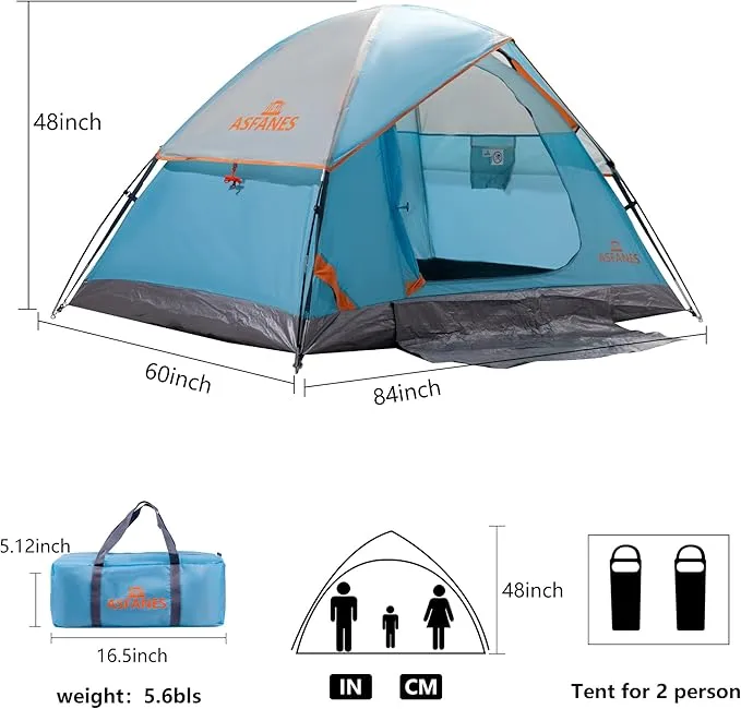2-12 Person Tents for Camping Waterproof, Backpack Double Layer Camping Tents, Perfect Picnics, Fishing and Backyard Camping