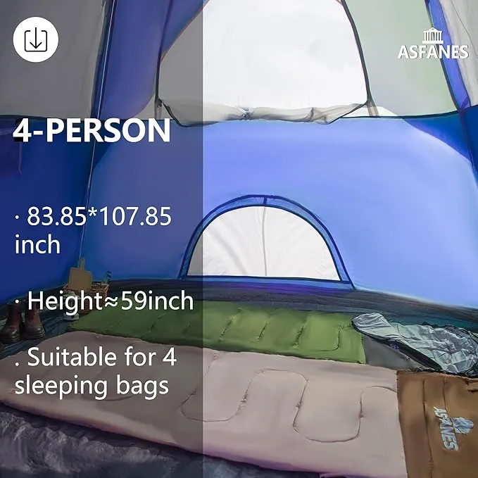 2-12 Person Tents for Camping Waterproof, Backpack Double Layer Camping Tents, Perfect Picnics, Fishing and Backyard Camping